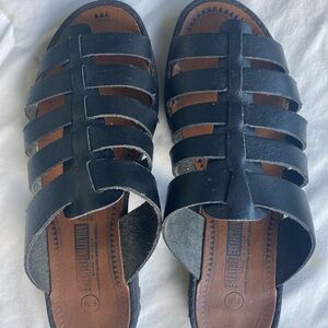 Black Leather Women Sandals Handmade in Italy by The Leather Collection!
